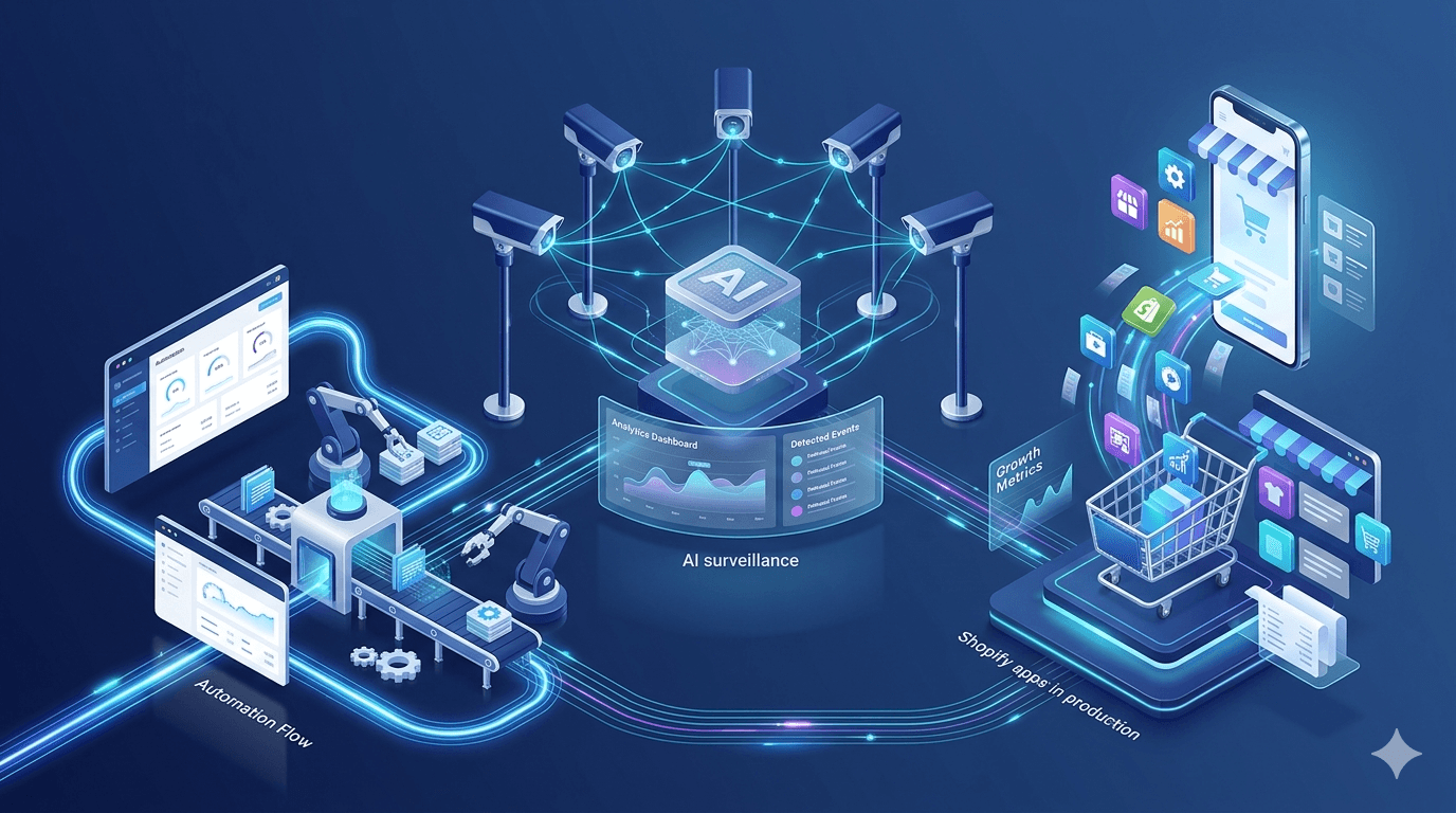 Portfolio of shipped products—AI platforms, Shopify apps, and enterprise software
