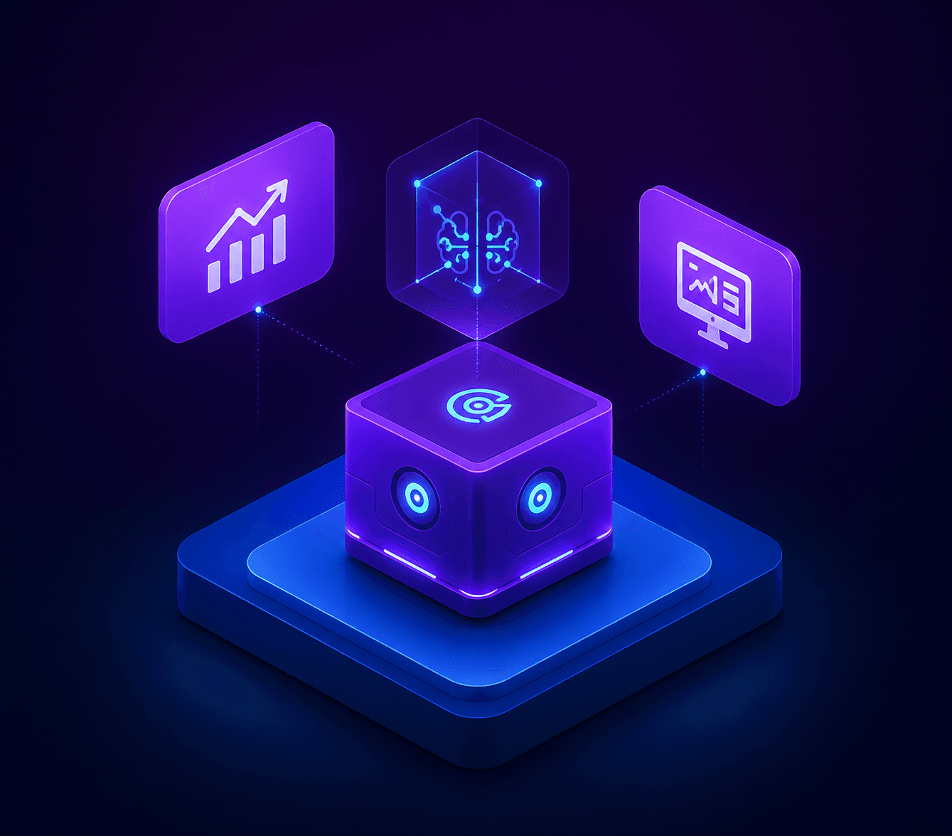 Isometric technology illustration for business growth and smart solutions