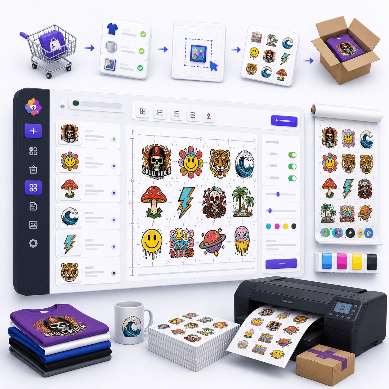 Digiware DS GangSheet Lab Shopify app concept for batch print and gangsheet production workflows
