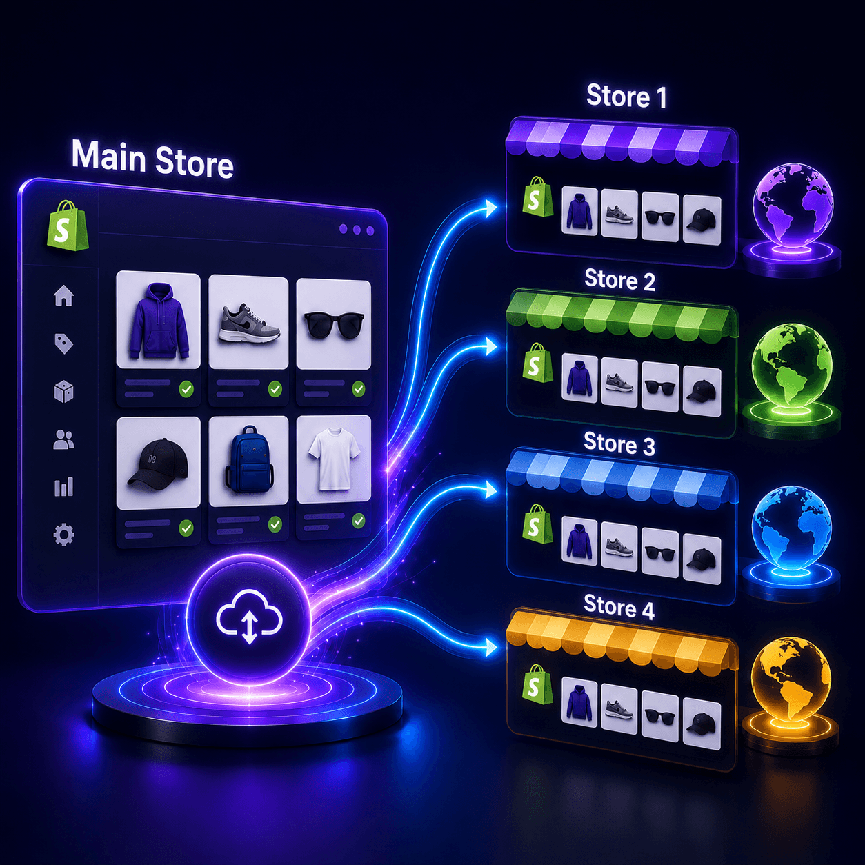 DS Multistore Product Upload Shopify app interface